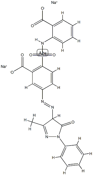 disodium 2-[[[2-carboxylatophenyl]amino]sulphonyl]-5-[[4,5-dihydro-3-methyl-5-oxo-1-phenyl-1H-pyrazol-4-yl]azo]benzoate Struktur