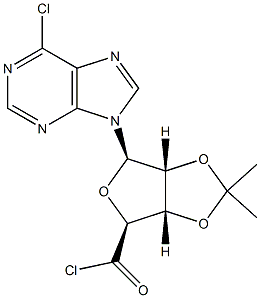 1-(6-Chloro-9H-purin-9-yl)-1-deoxy-2,3-O-isopropylidene-beta-D-ribofuranuronoyl chloride Struktur