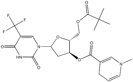 3'-(N-methyl-1,4-nicotinoyl)-5'-pivaloyltrifluorothymidine Struktur