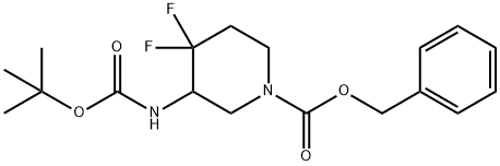 benzyl 3-((tert-butoxycarbonyl)amino)-4,4-difluoropiperidine-1-carboxylate(WX191889) Struktur