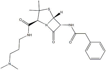 N-(3-dimethylaminopropyl)benzylpenicillinamide Struktur