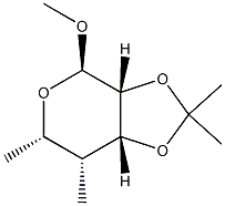 methyl-6-deoxy-2,3-isopropylidene-4-methylene lyxo-pyranoside Struktur