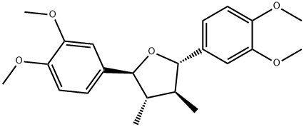 Tetrahydro-2α,5β-bis(3,4-dimethoxyphenyl)-3β,4α-dimethylfuran Struktur