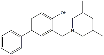 4-Biphenylol, 3-((3,5-dimethylpiperidino)methyl)-4-hydroxybiphenyl Struktur