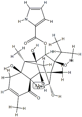 1H-Pyrrole-2-carboxylicacid,1,4,6,6a,7,8,8a,8b,9,9a-decahydro-6,7,8a,8b,9a-pentahydroxy-3,6a,9-trimethyl-7-(1-methylethyl)-4-oxo-6,9-methanobenzo[1,2]pentaleno[1,6-bc]furan-8-ylester, [6S-(4aS*,6a,6aa,7a,8b,8aa,8ba,9b,9aa)]- (9CI)