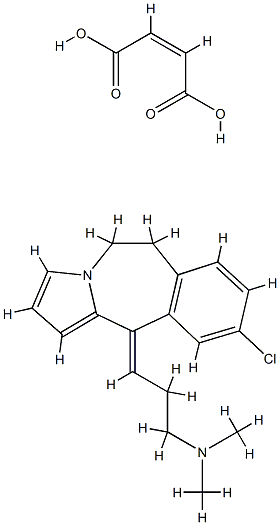 3-(9-chloro-5,6-dihydro-11-H-pyrrolo(2,1-b))(3)benzazepine-11-ylidine-N,N-dimethyl-1-propanaminebutenedioate Struktur