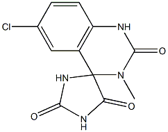 6'-chloro-3'-methylspiro(imidazolidine-4,4'(1'H)-quinazoline)-2,2',5(3'H)-trione Struktur