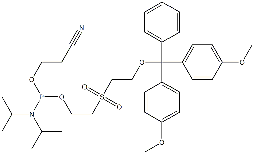 (2-CYANOETHOXY)-2-(2''-O-1,1''-DIMETHOXYTRITYLOXYETHYLSULFONYL)- ETHOXY-N,N-DIISOPROPYLAMINOPHOSPHINE) Struktur