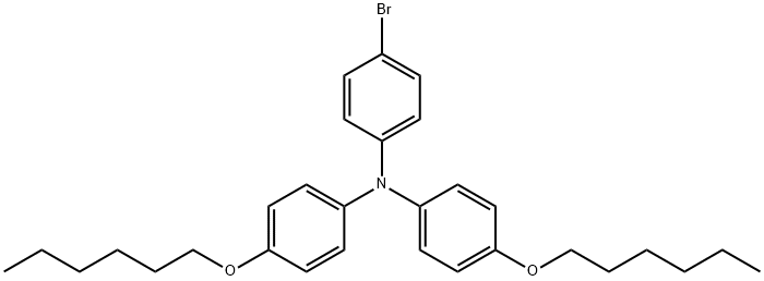 4-broMo-N,N-bis(4-(hexyloxy)phenyl)aniline Struktur