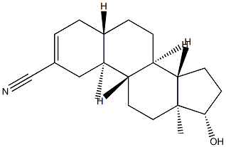 17β-Hydroxy-5α-androst-2-ene-2-carbonitrile Struktur