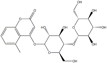 5-methylcoumarin-4-cellobioside Struktur