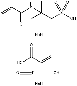 2-Propenoic acid, polymer with 2-methyl-2-(1-oxo-2-propenyl)amino-1-propanesulfonic acid monosodium salt and sodium phosphinite Struktur