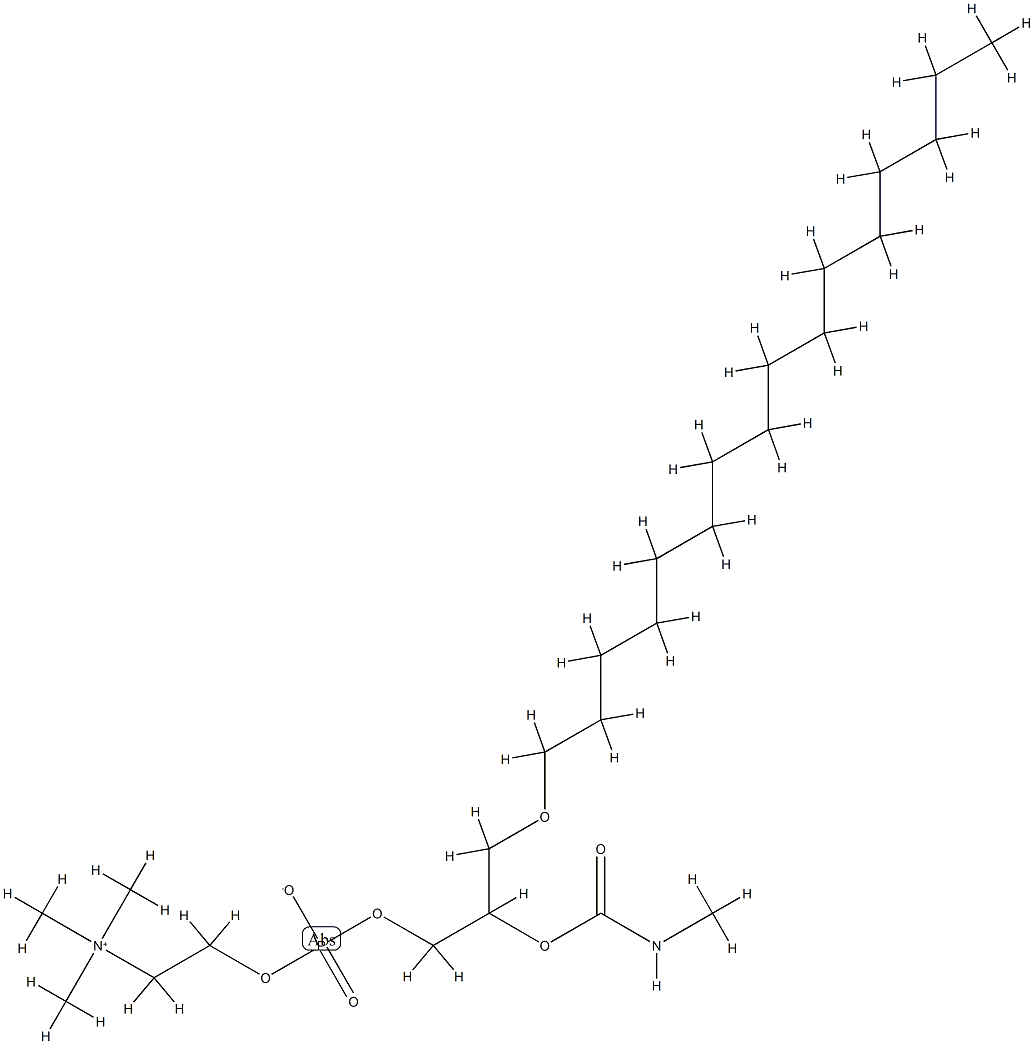 1-O-hexadecyl-2-N-methylcarbamylphosphatidylcholine Struktur