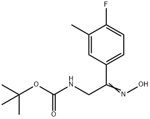 [2-(4-Fluoro-3-methyl-phenyl)-2-hydroxyimino-ethyl]-carbamic acid tert-butyl ester Struktur