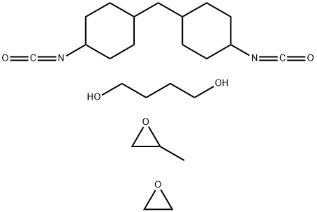 1,4-Butanediol, polymer with 1,1-methylenebis4-isocyanatocyclohexane, methyloxirane and oxirane Struktur