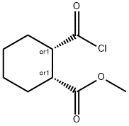 Cyclohexanecarboxylic acid, 2-(chlorocarbonyl)-, methyl ester, (1R,2S)-rel- (9CI) Struktur