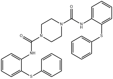 Quetiapine Impurity (N,N-bis[(2-phenylthio)phenyl]-1,4-piperazinedicarboxamide) Struktur