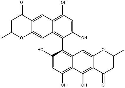 :[9,9'-Bi-4H-naphtho[2,3-b]pyran]-4,4'-dione,2,2',3,3'-tetrahydro-5,6,6',8,8'-pentahydroxy-2,2'-diMe Struktur