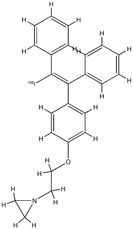 iododesethyltamoxifen aziridine Struktur