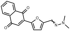 2-Furancarboxaldehyde,  5-(1,4-dihydro-1,4-dioxo-2-naphthalenyl)-,  2-(2,2-dimethylhydrazone) Struktur