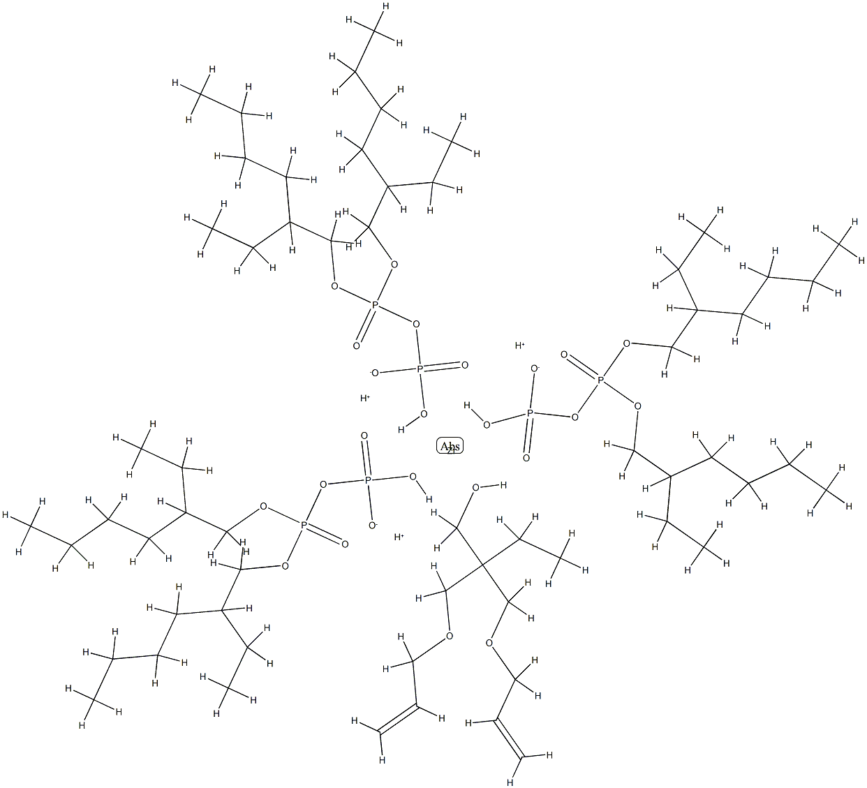 Zirconate(3-), 2,2-bis(2-propenyloxy)methyl-1-butanolato-.kappa.OP,P-diisooctyl diphosphato(2-)-.kappa.ObisP,P-diisooctyl diphosphato(2-)-.kappa.O,.kappa.O-, trihydrogen Struktur