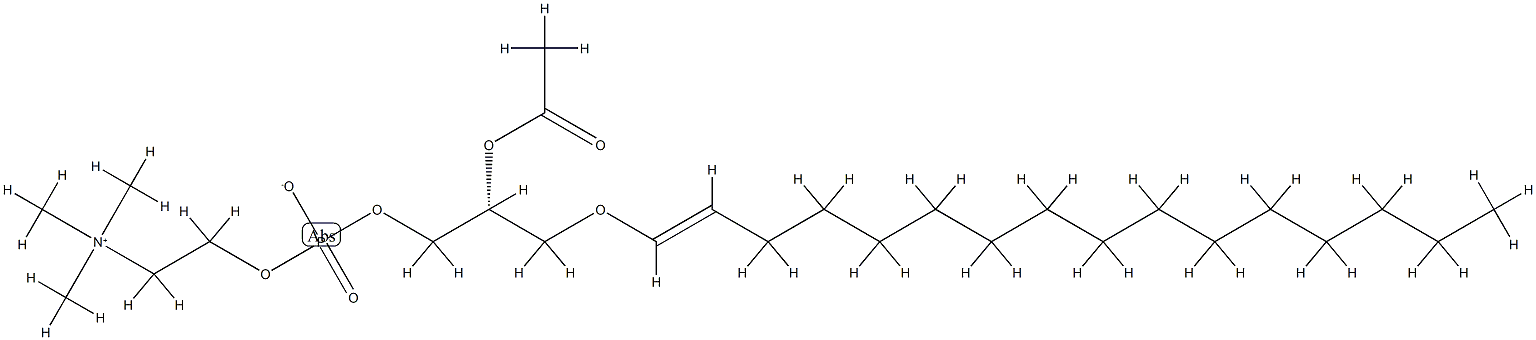 1-O-hexadec-1'-enyl-2-acetyl-sn-glycero-3-phosphocholine Struktur