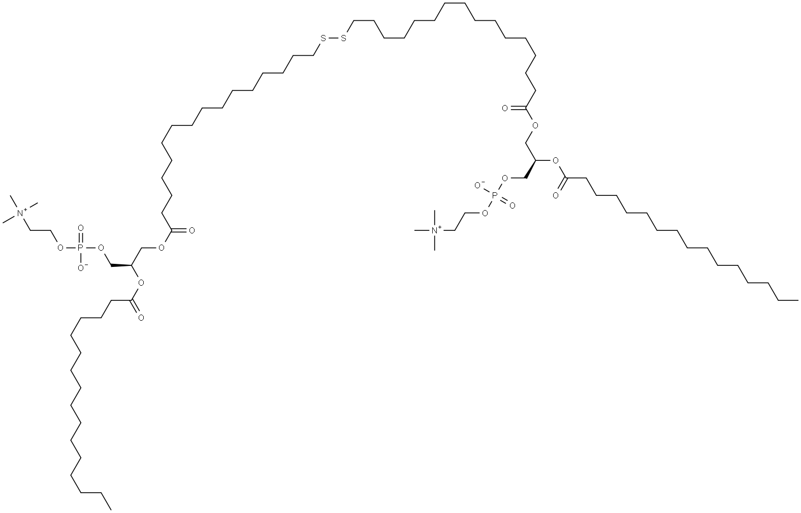 1-(17,18-dithiatetratriacontandioyl)-bis(2-hexadecanoylglycero-3-phosphocholine) Struktur