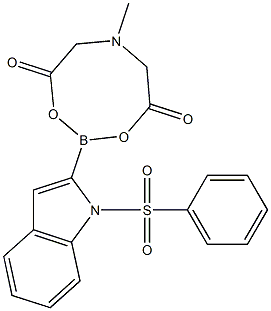 1-(Phenylsulfonyl)indole-2-boronic  acid  MIDA  ester,  1-(Phenylsulfonyl)indole-2-boronic  acid,  Methyliminodiacetic  acid  anhydride Struktur