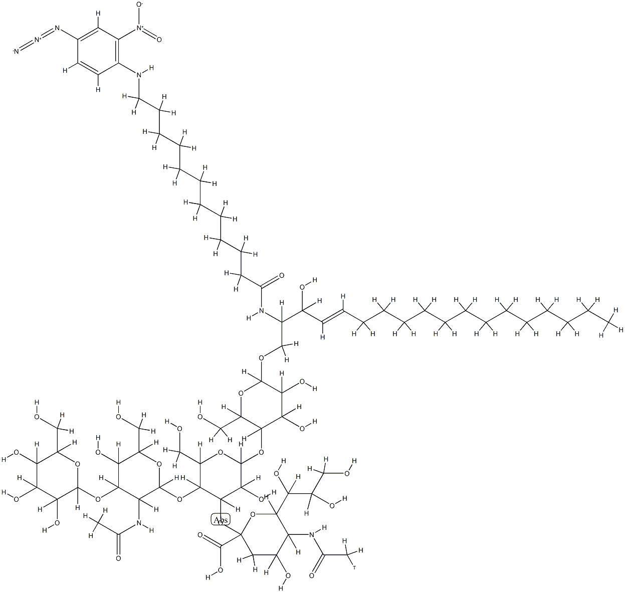 12-((4-azido-2-nitrophenyl)amino)dodecanoyl-GM1 Struktur