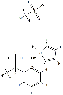 (η-cumene)-(η-cyclopentadienyl)iron(II) trifluoromethane-sulfonate Struktur