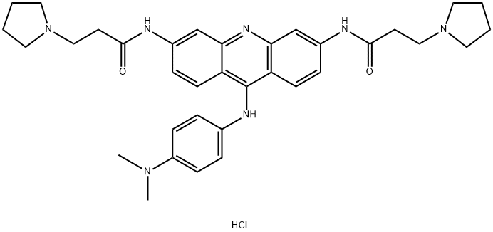 N,N′-(9-(4-(Dimethylamino)phenylamino)acridine-3,6-diyl)bis(3-(pyrrolidin-1-yl)propanamide) trihydrochloride Struktur