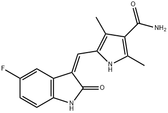 (Z)-5-((5-fluoro-2-oxoindolin-3-ylidene)Methyl)-2,4-diMethyl-1H-pyrrole-3-carboxaMide Struktur