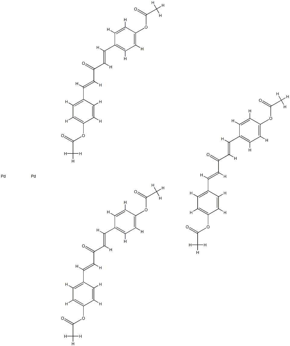 Tris[di(4-acetoxybenzylidene)acetone]dipalladiuM(0) di(4-acetoxybenzylidene)acetone adduct, Min. 97% Struktur