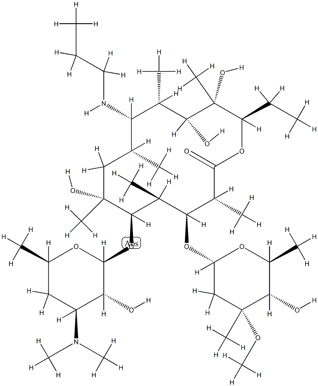 9-N-(1-propyl)erythromyclamine Struktur