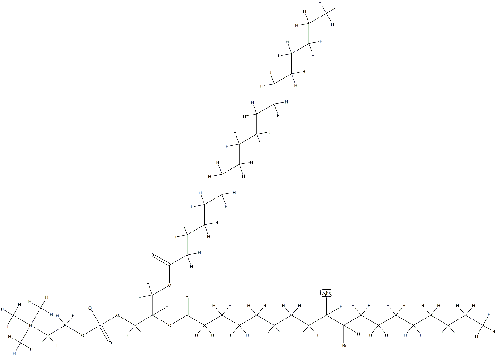 1-oleoyl-2-(9,10-dibromostearoyl)phosphatidylcholine Struktur