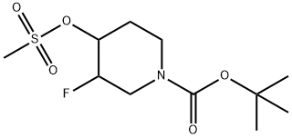 tert-butyl 3-fluoro-4-(methylsulfonyloxy)piperidine-1-carboxylate Struktur