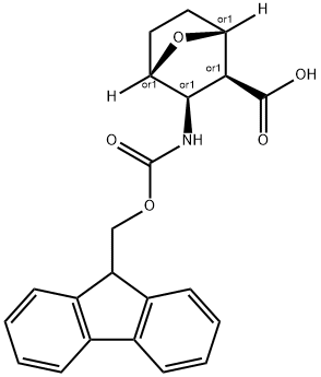 DIEXO-3-(9-H-FLUOREN-9-YLMETHOXYCARBONYLAMINO)-7-OXA-BICYCLO[2.2.1]HEPTANE-2-CARBOXYLIC ACID Struktur