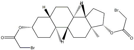 5-dihydrotestosterone 3,17-bromoacetate Struktur