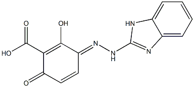 2,6-dihydroxy-3-(benzoimidazolyl-2'-azo)benzoic acid Struktur