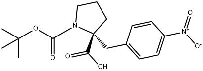 Boc-(R)-α-(4-nitro-benzyl)-proline Struktur