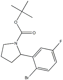 tert-butyl 2-(2-bromo-5-fluorophenyl)pyrrolidine-1-carboxylate Struktur