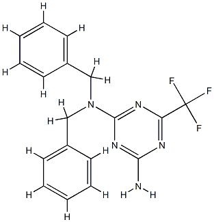 2-N,2-N-dibenzyl-6-(trifluoromethyl)-1,3,5-triazine-2,4-diamine Struktur