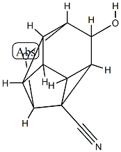 1,2-Epoxy-1H-dicycloprop[cd,hi]indene-3b(1aH)-carbonitrile,hexahydro-3-hydroxy-,(1-alpha-,1a-bta-,1b-bta-,2-alpha-,3-bta-,3a-bta-,3b-bta-,3c-bta-,3d-bta-)-(9CI) Struktur