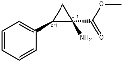 Cyclopropanecarboxylic acid, 1-amino-2-phenyl-, methyl ester, (1R,2R)-rel- Struktur