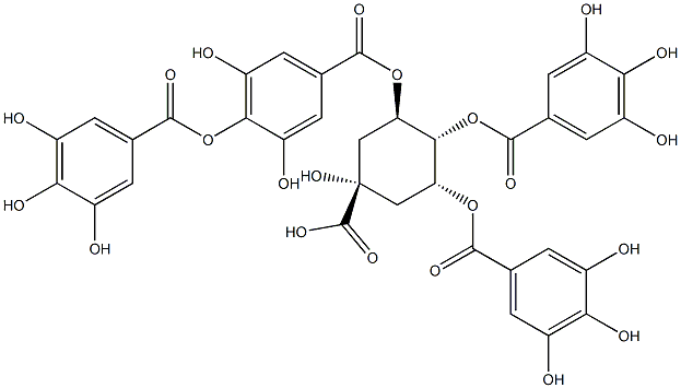 3-O-digalloyl-4,5-di-O-galloylquinic acid Struktur