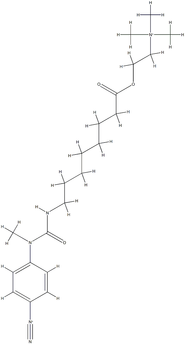 (N'-methyl-N'-4-diazonium phenyl)(N-8-octanoic acid, 2-(trimethylammonium)ethyl ester)urea Struktur