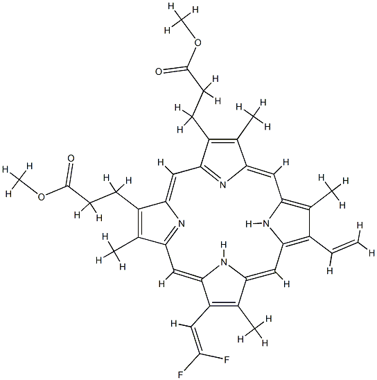 8(2),8(2)-Difluoroprotoporphyrin dimethyl ester Struktur