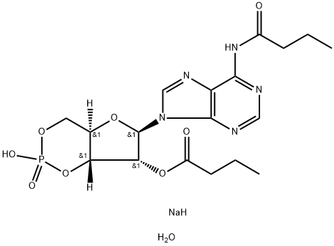 N-6,O-2'-DIBUTYRYLADENOSINE 3':5'-CYCLIC  MONOPHOSPHATE SODIUM SALT 1H2O, 98% Struktur