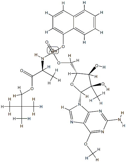 N-(2'-C-Methyl-6-O-Methyl-P-1-naphthalenyl-5'-guanylyl)-L-alanine 2,2-diMethylpropyl ester