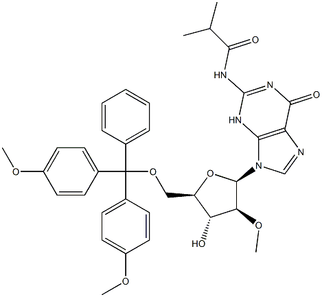 2'-O-Methyl-N2-Isobutyryl-5'-O-DMT-Guanosine Struktur